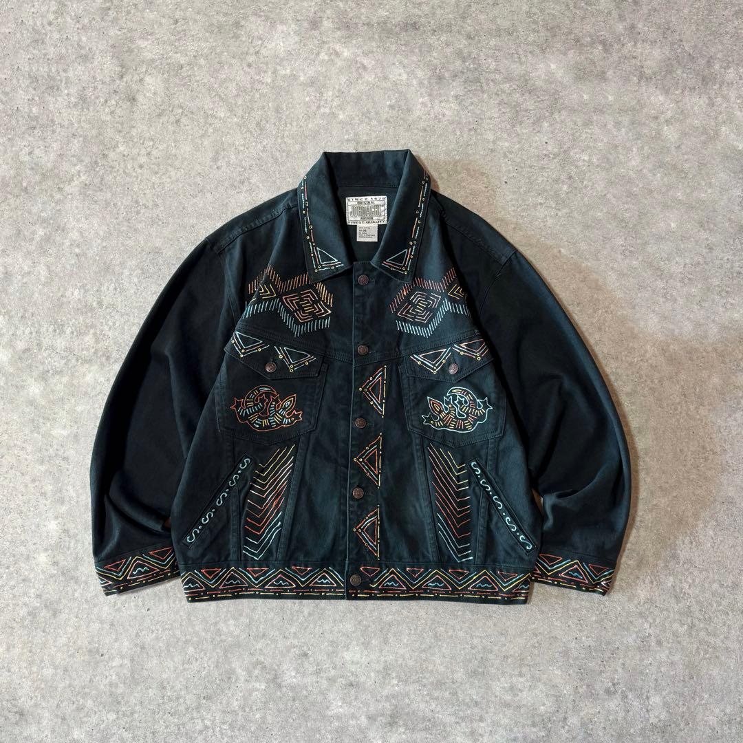 80s 90s ヴィンテージ デニムジャケット JORDACHE 短丈 ブラック