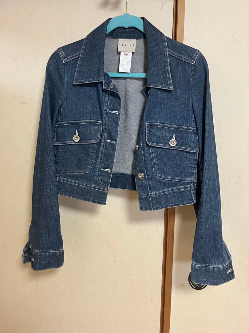 CELINE ダークデニム クロップドジャケット 36