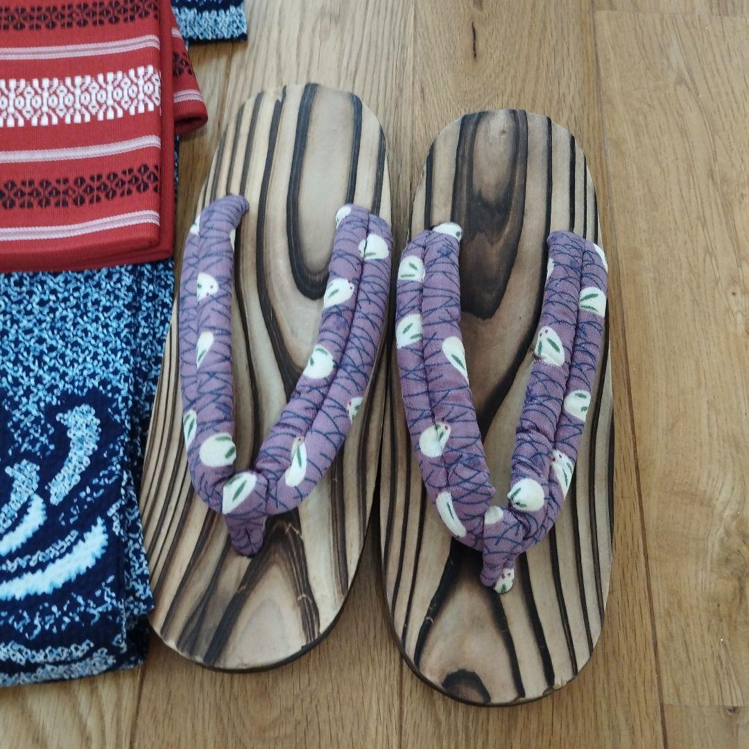 浴衣セット　新品博多帯　新品下駄　新品　カゴ巾着バッグ　特別価格