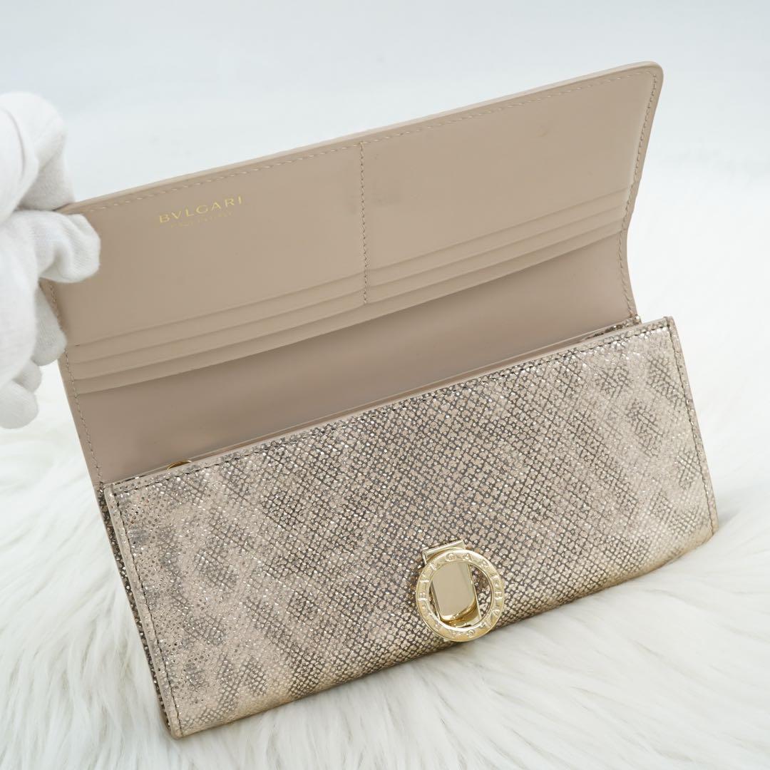 未使用品　箱付き　BVLGARI ブルガリ　長財布　レザー　サークル金具　希少