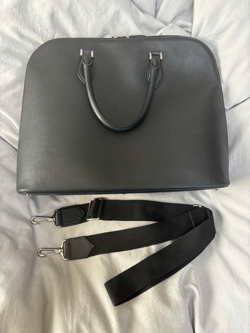 ビジネスレザーファクトリー　ラウンドビジネスバック ブラック +ショルダーベルト