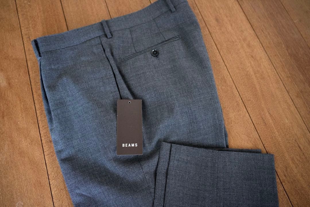 BEAMS F リングジャケット ウール フレスコ 1プリーツ スラックス 46