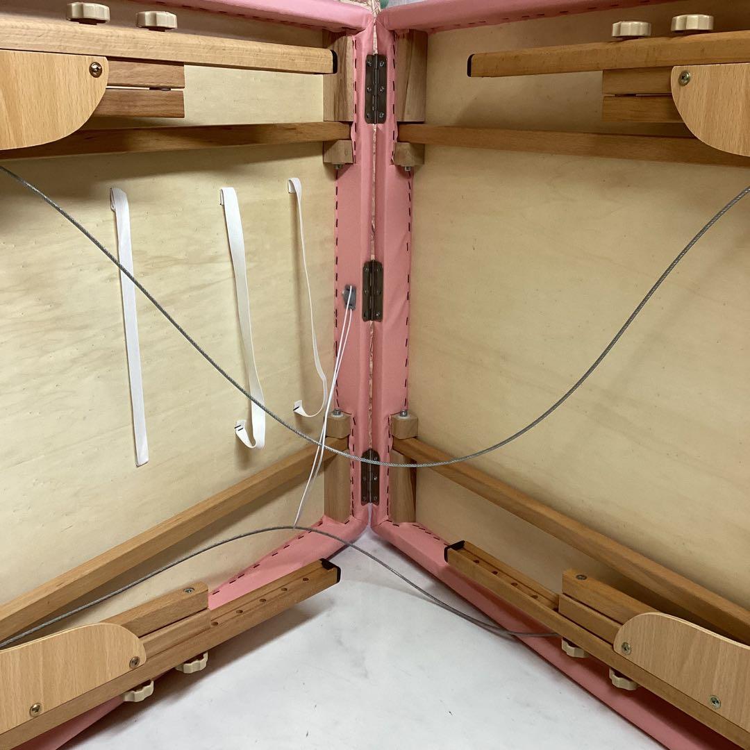 木製フレーム　折りたたみ　ベッド　収納袋付き　ピンク　World JB（F32