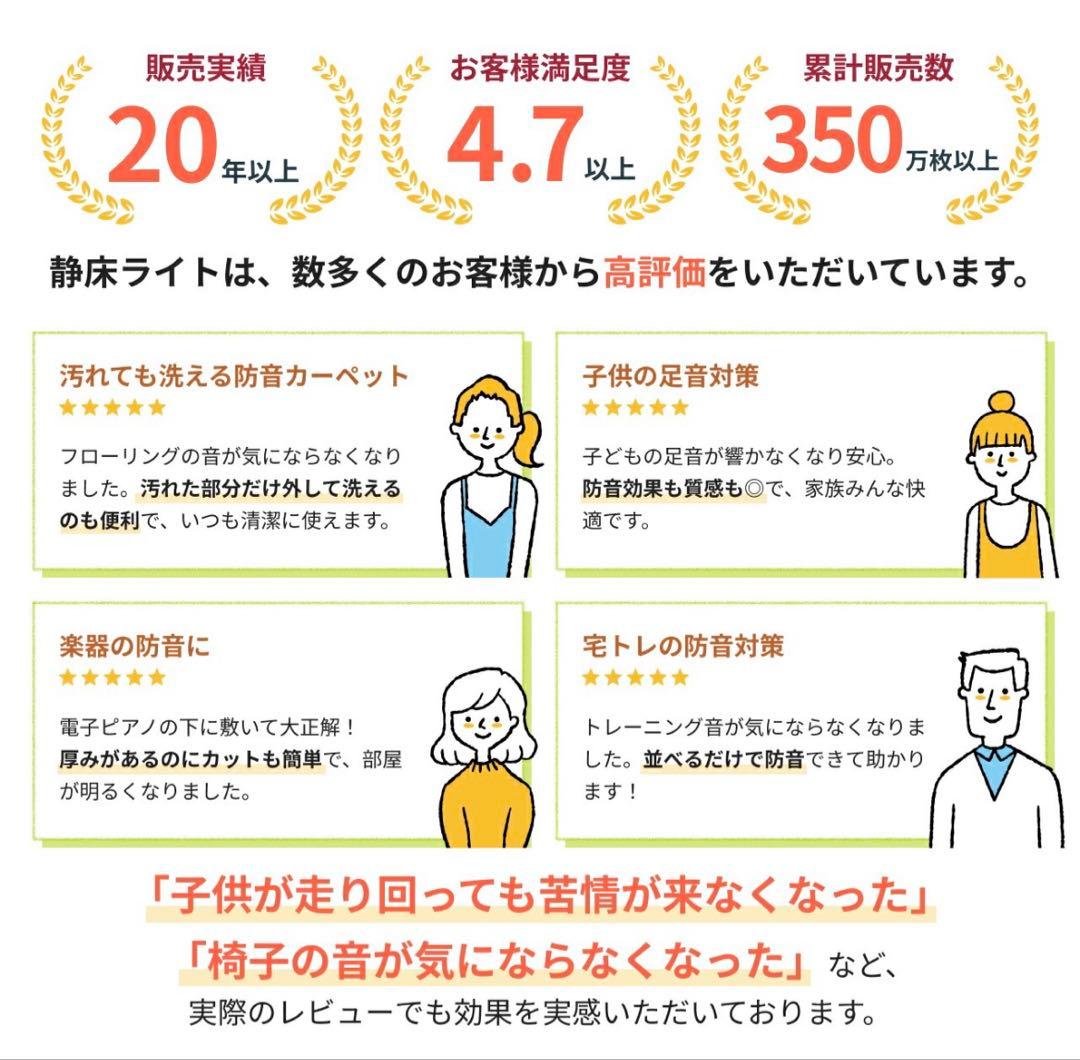 【値下げ交渉可】防音タイルカーペット 静床ライト 50cm×50cm 10枚