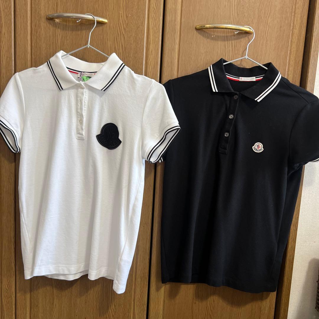 Moncler ポロシャツ ホワイト ブラック セット　2枚セット
