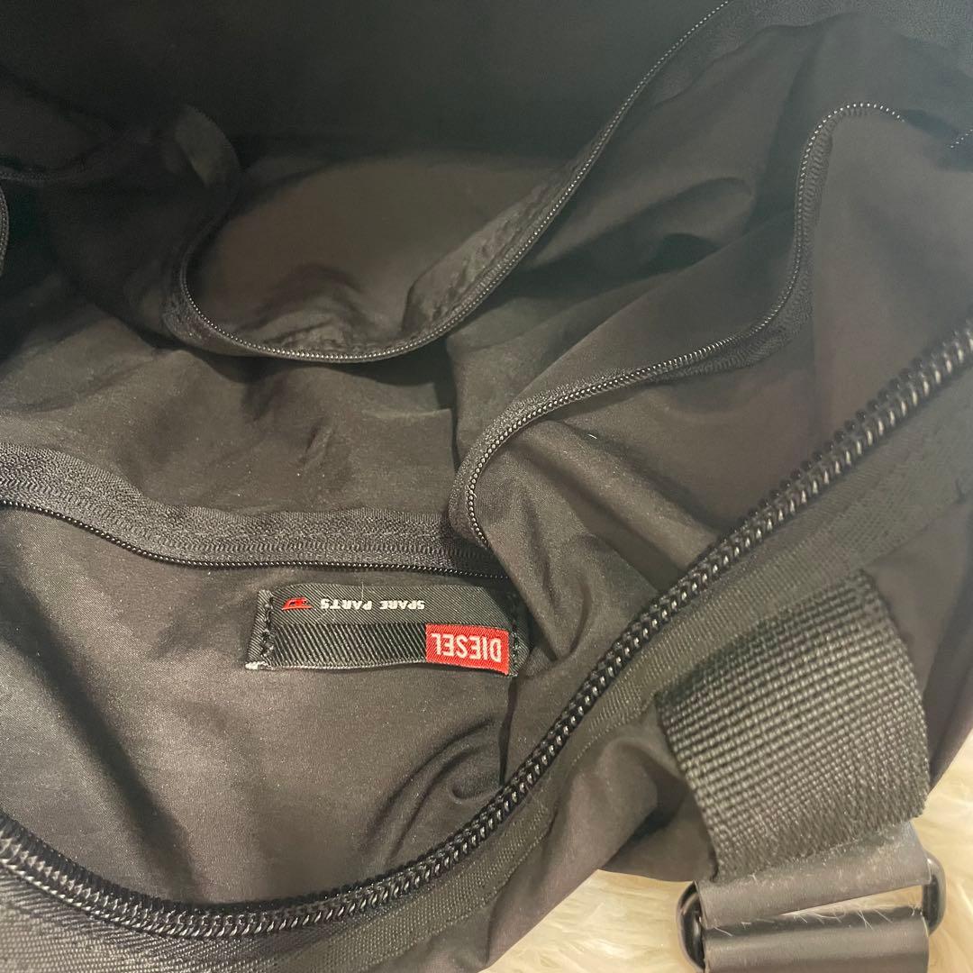 【美品】ディーゼル 2way ボストンバッグ ドラムバッグ ナイロン レザー 黒