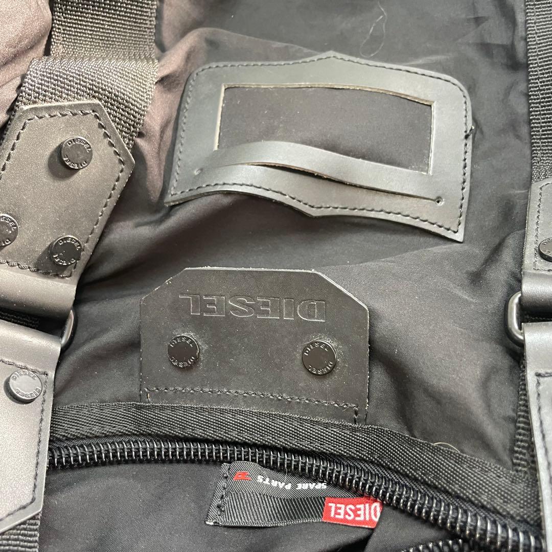 【美品】ディーゼル 2way ボストンバッグ ドラムバッグ ナイロン レザー 黒