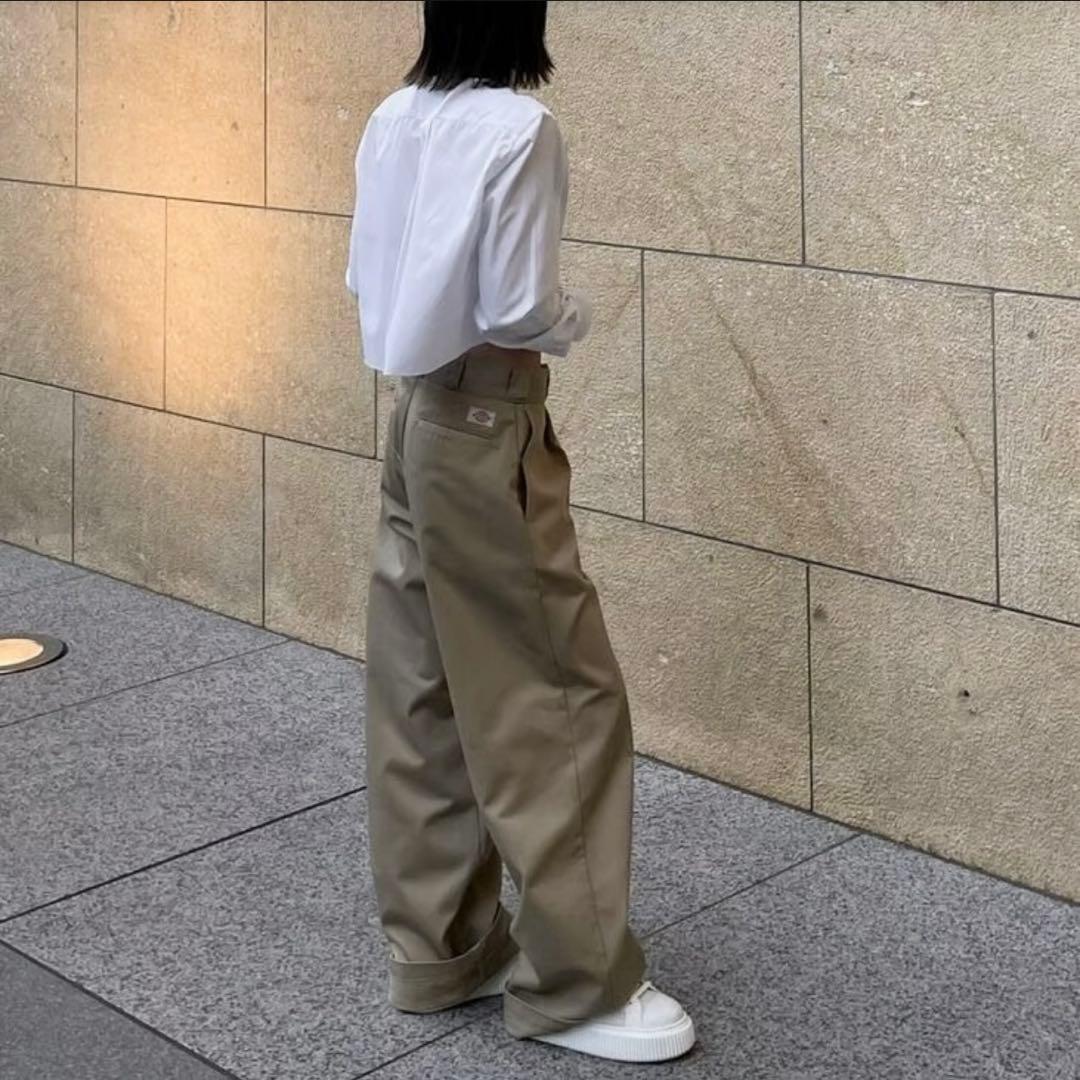 ok.soon×dickies wide chino pants ベージュ L