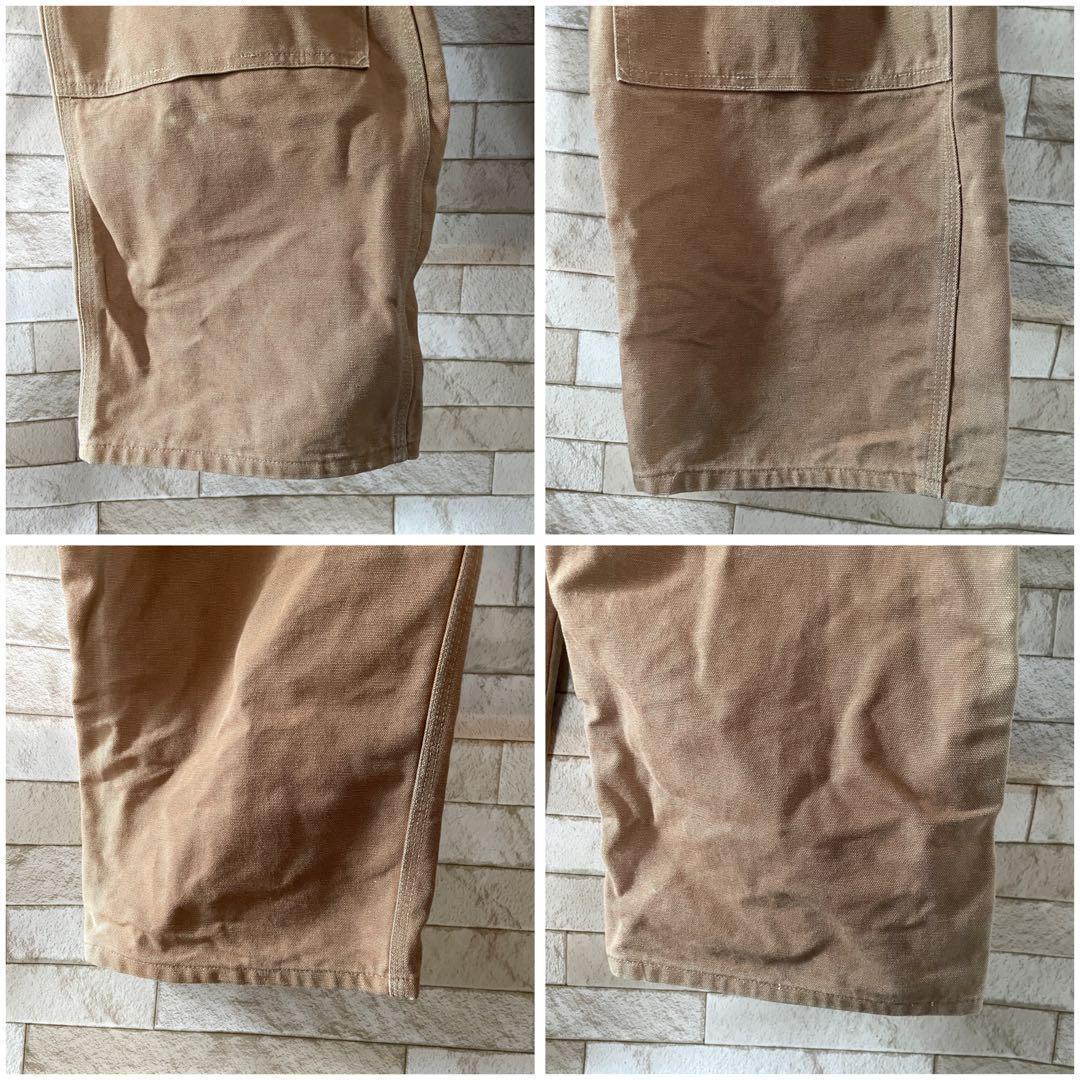 カーハート USA オーバーオール ダブルニー ダック地 ブラウン 40×32