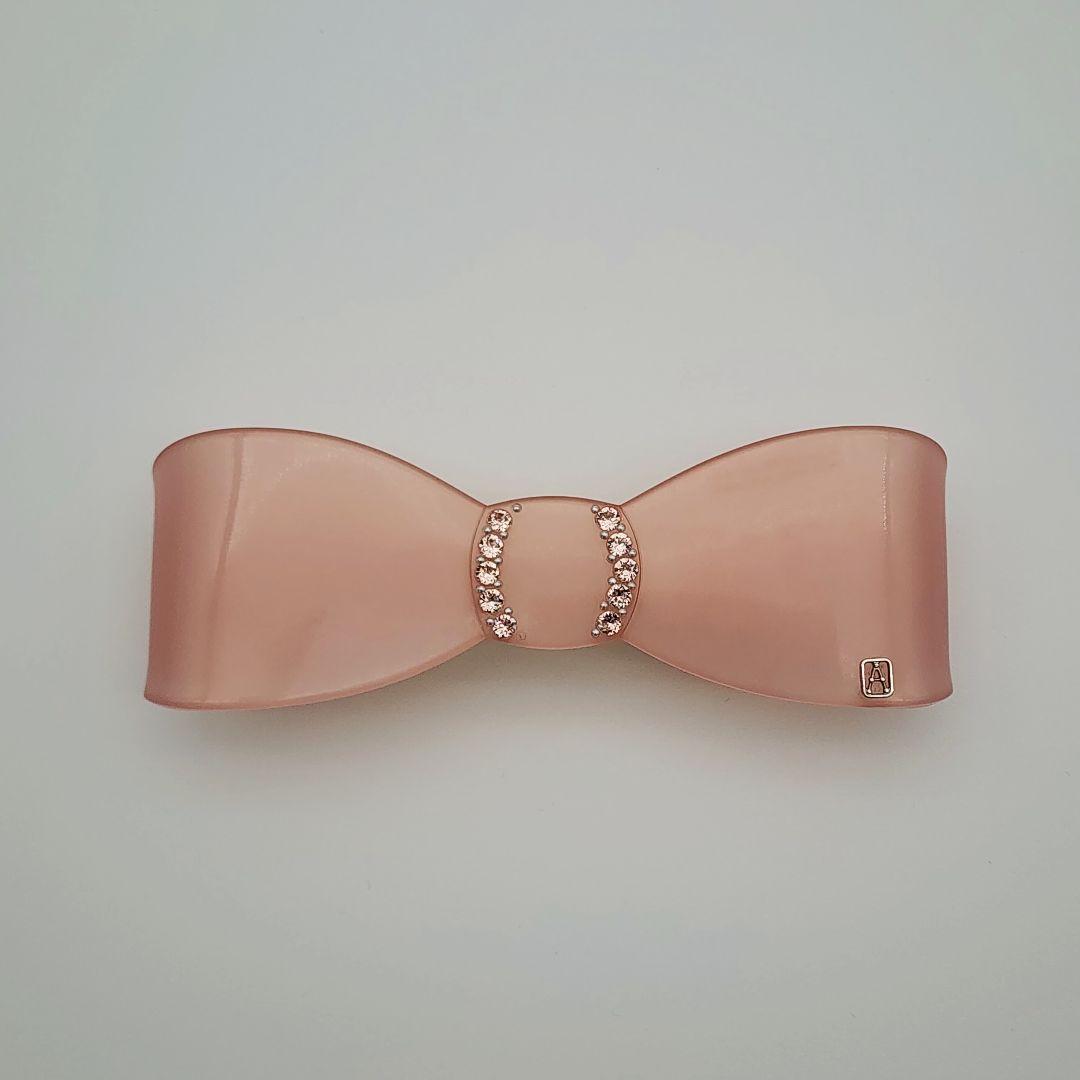 ★ALEXANDRE DE PARIS★ バレッタ リボン ストーン ピンク