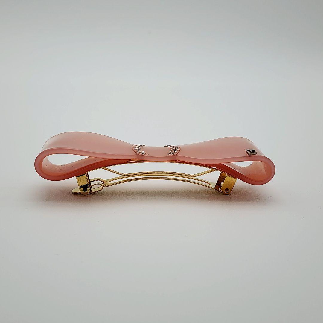 ★ALEXANDRE DE PARIS★ バレッタ リボン ストーン ピンク