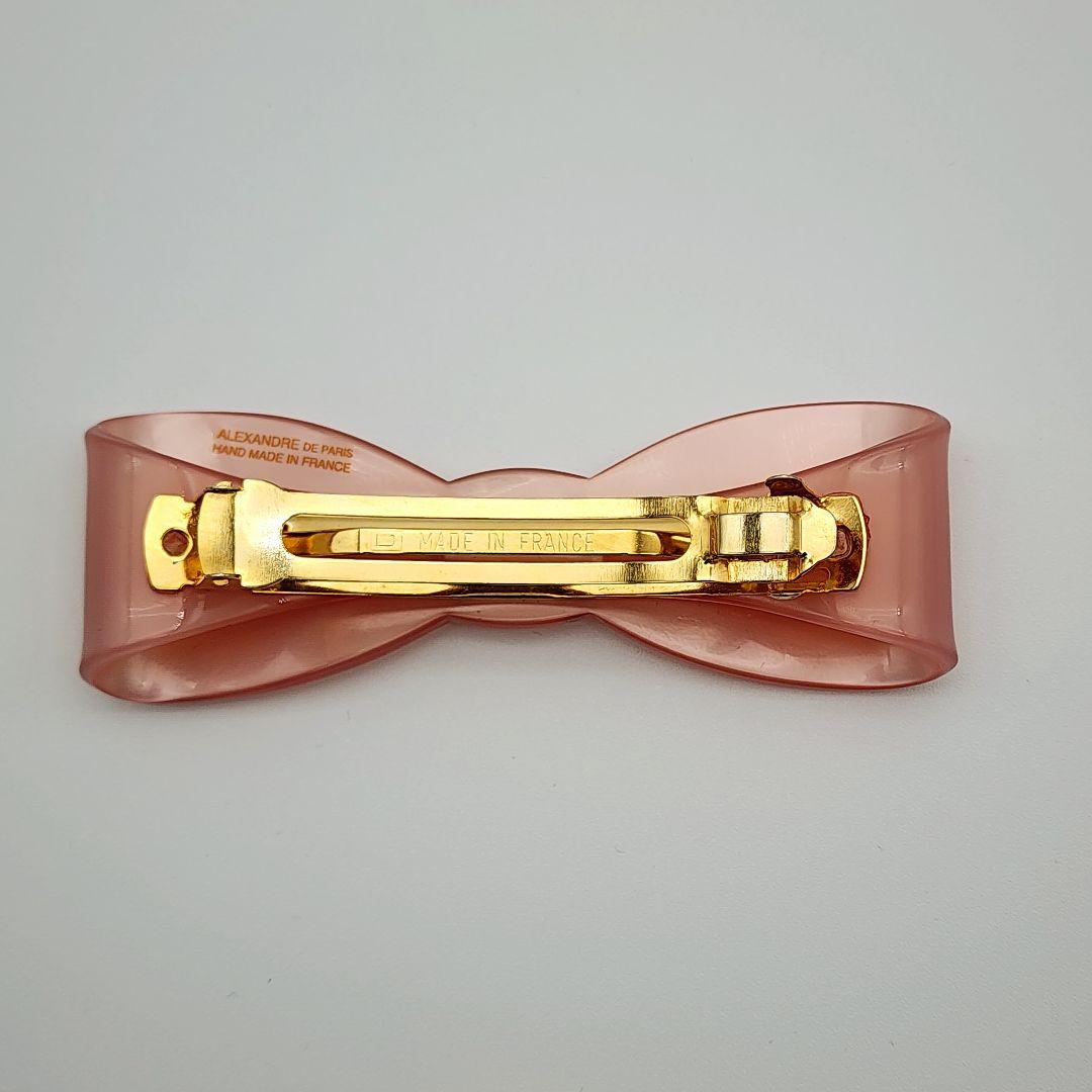 ★ALEXANDRE DE PARIS★ バレッタ リボン ストーン ピンク