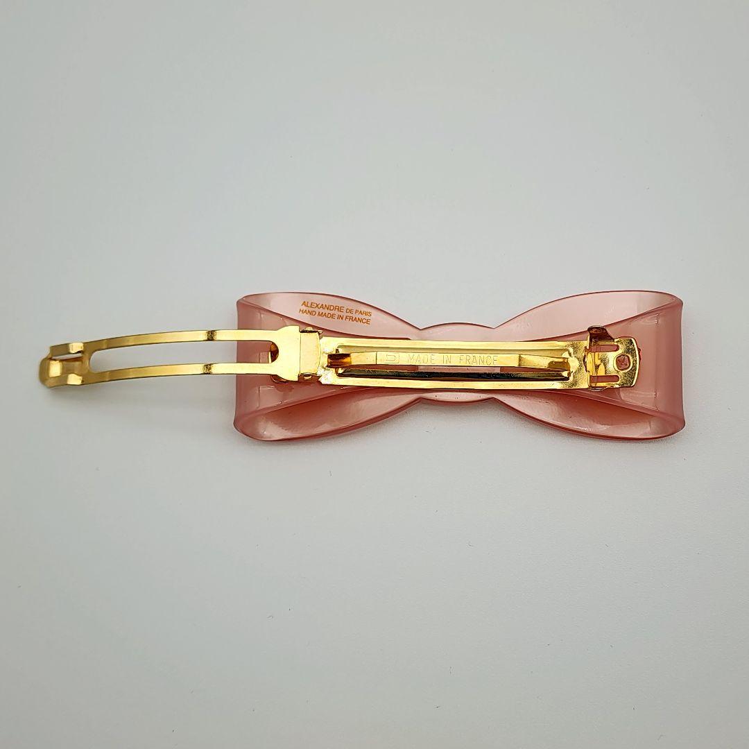 ★ALEXANDRE DE PARIS★ バレッタ リボン ストーン ピンク