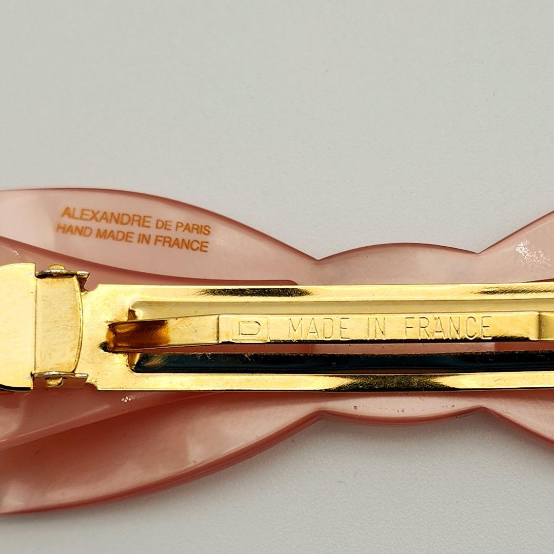 ★ALEXANDRE DE PARIS★ バレッタ リボン ストーン ピンク