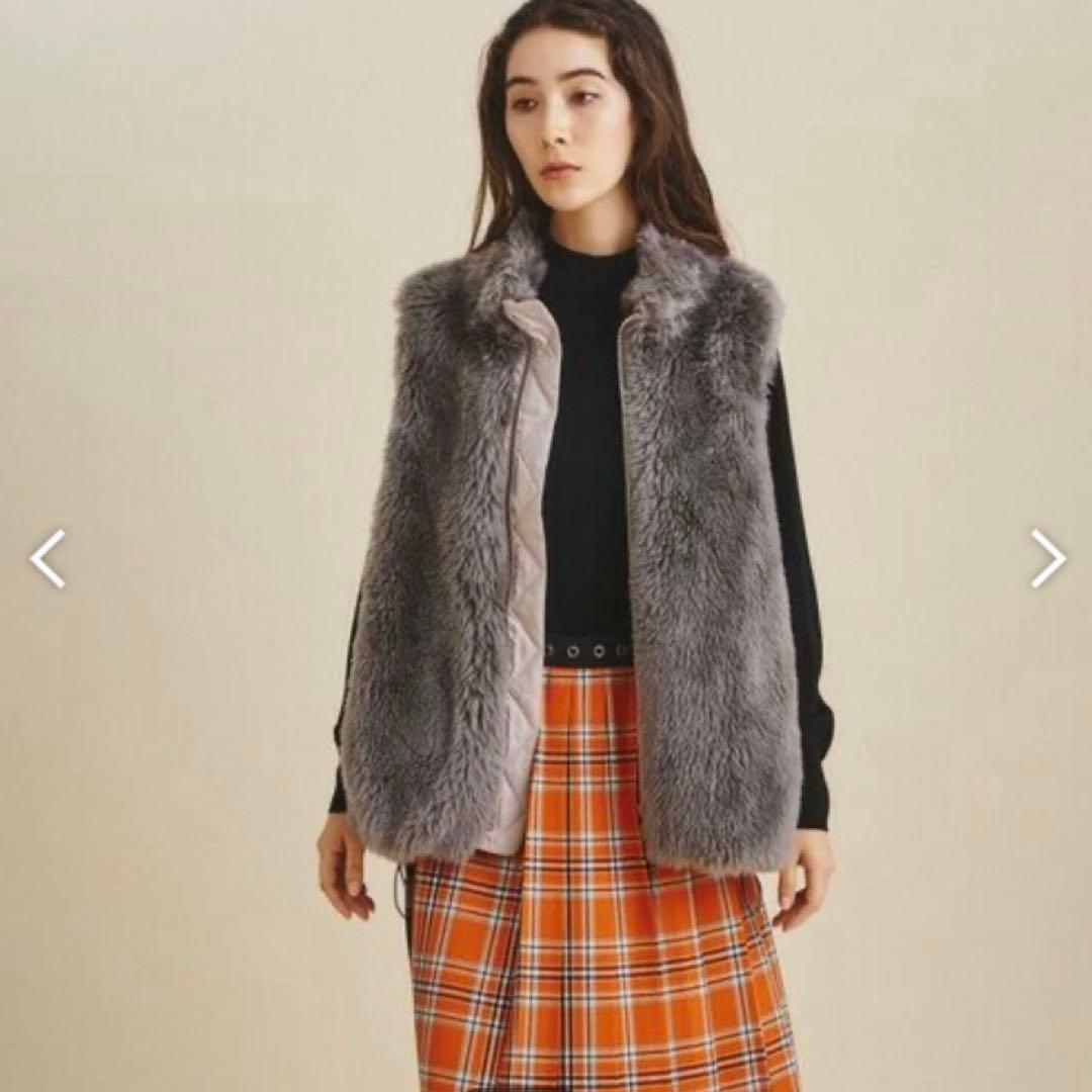 《美品》グレースコンチネンタル　ウールボアジレ　グレー　ベスト