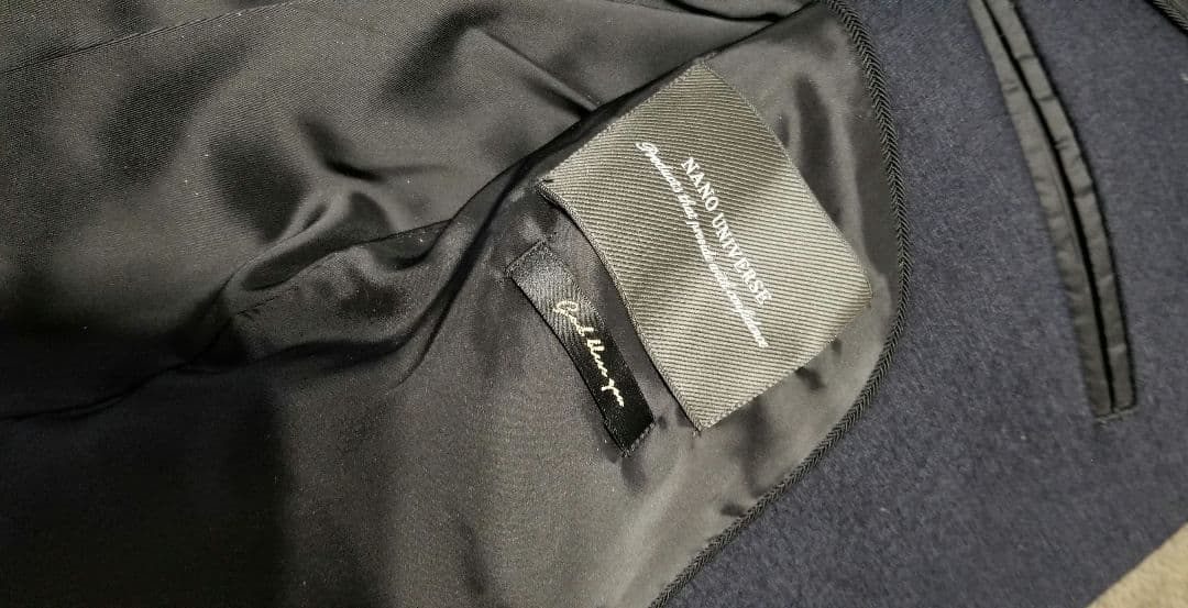 【未使用】ナノユニバース　ダメリーノ ウールミックス　セットアップ 　ネイビーM