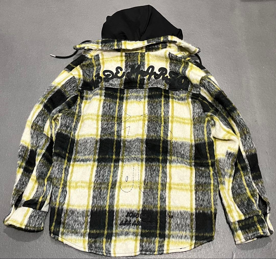 新品 13DE MARZO ジャケット チェック柄　テディベア付き フード付き