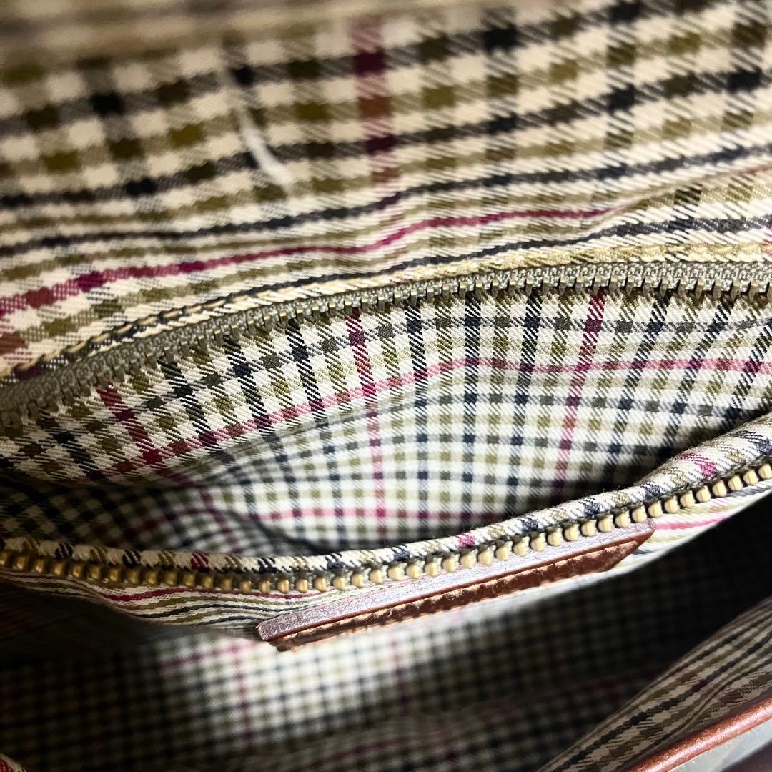 ポロラルフローレン ショルダーバッグ レザー ヴィンテージ 茶色 2層式 棒 鞄