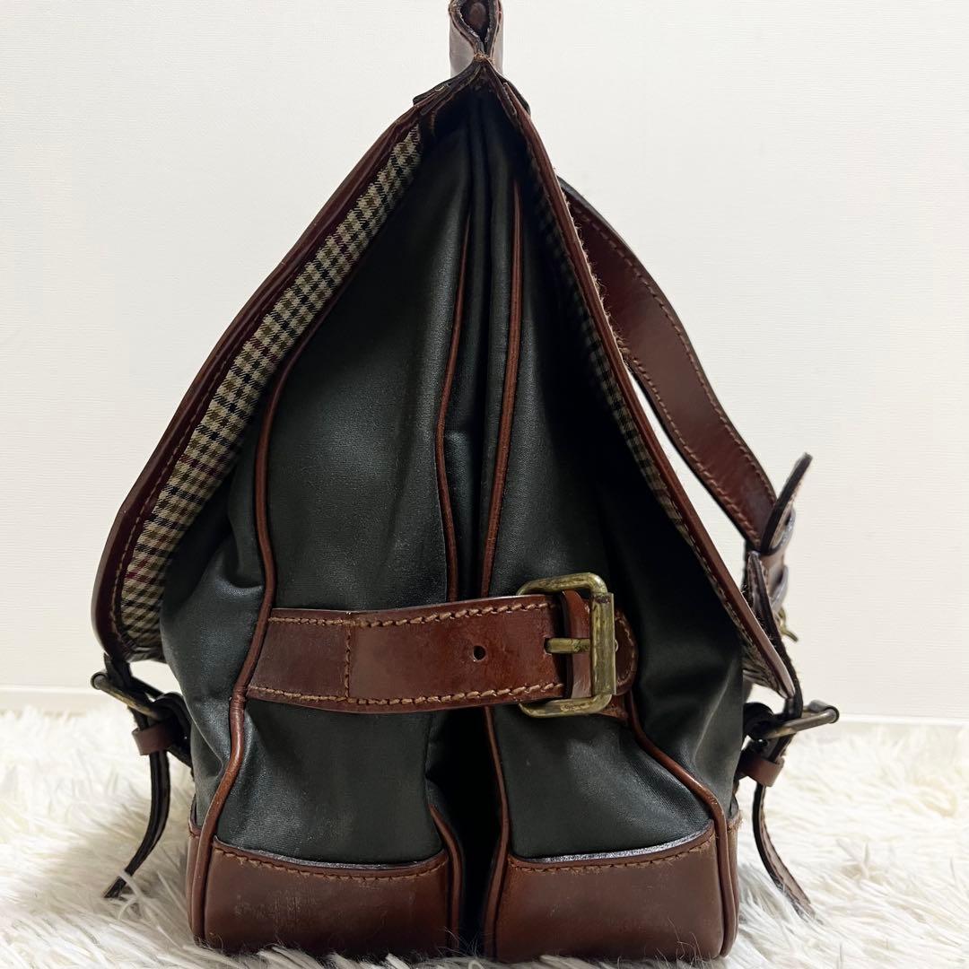 ポロラルフローレン ショルダーバッグ レザー ヴィンテージ 茶色 2層式 棒 鞄