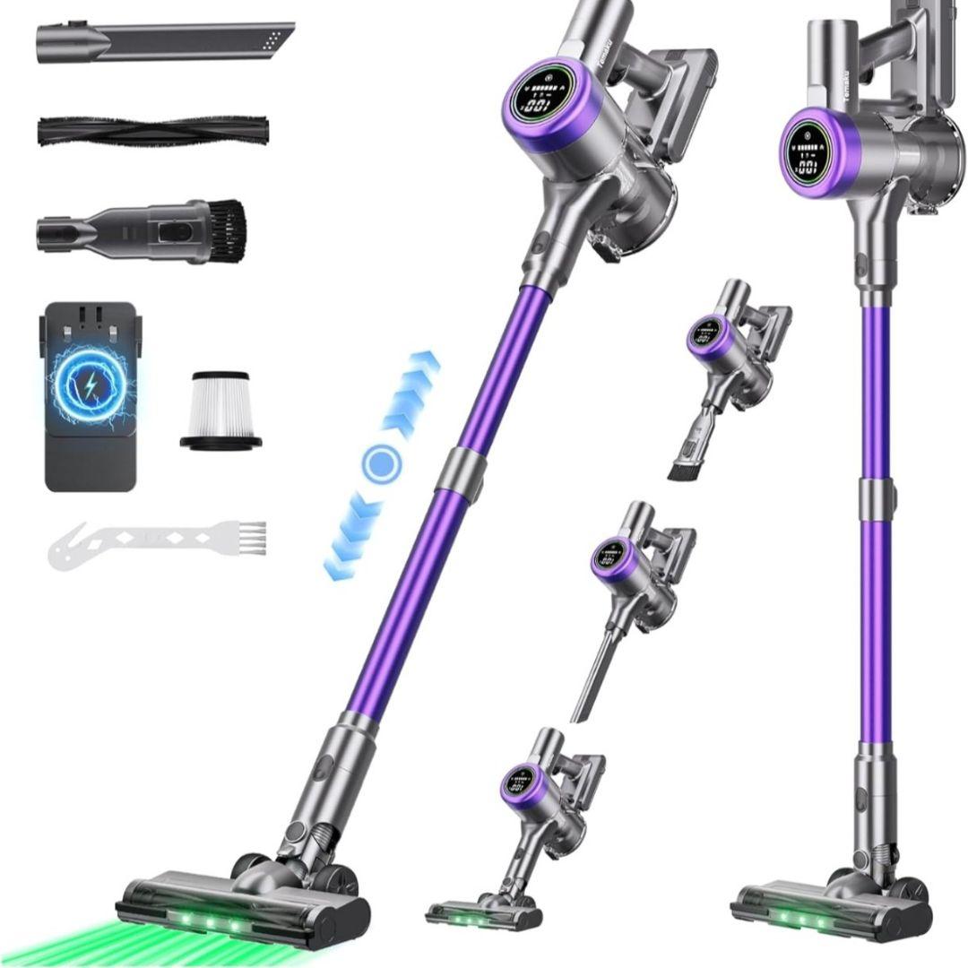 掃除機 コードレス 80KPa吸引 65分連続稼働 自立式 低騒音 AI汚れ検知