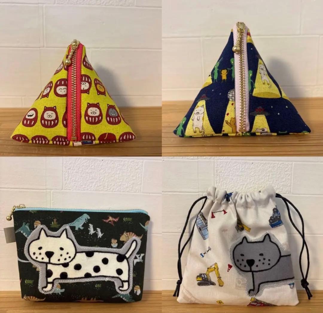 感謝価格　猫柄　巾着　ペンポーチ　小物入れ　ハンドメイド