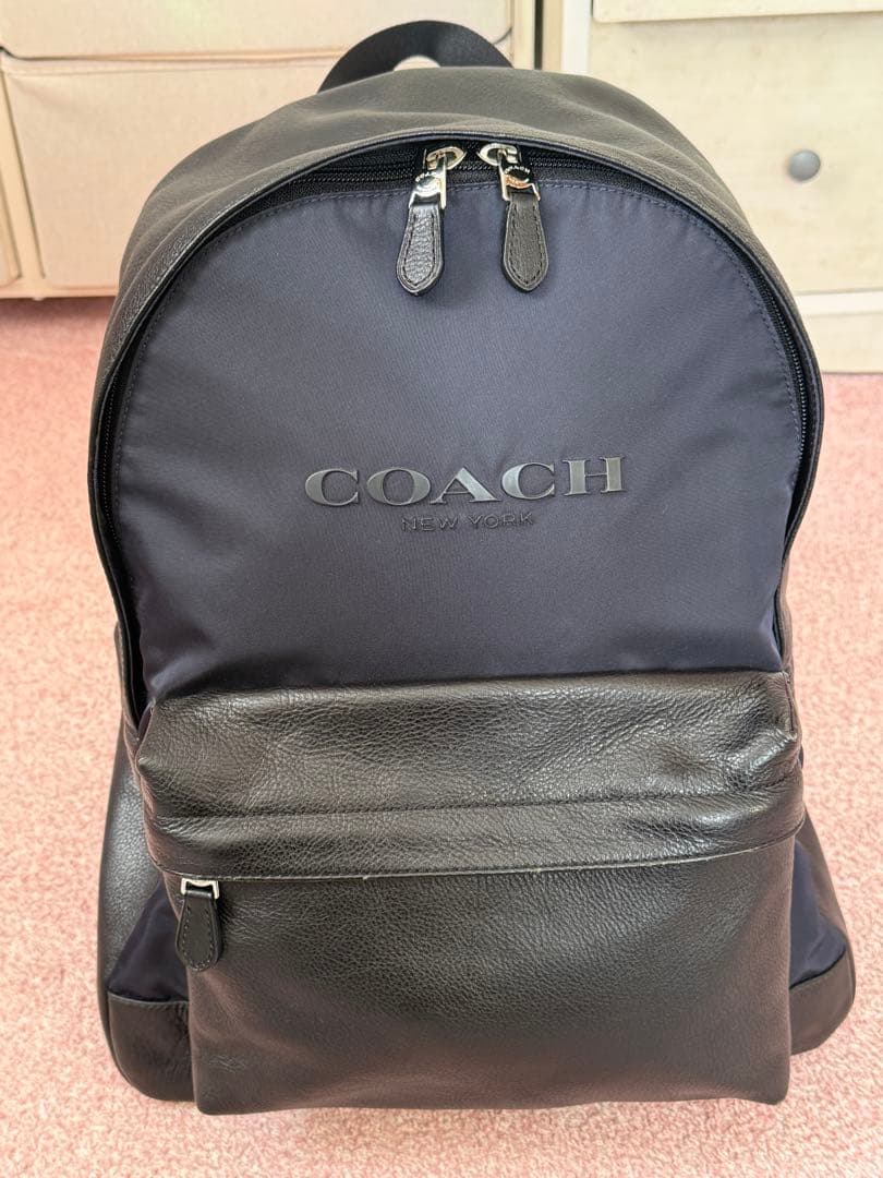 coach メンズ　リュック　本革
