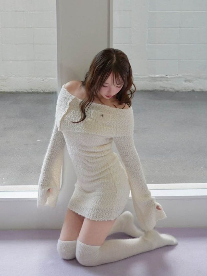 andmary Aurora knit mini dress ニットワンピース