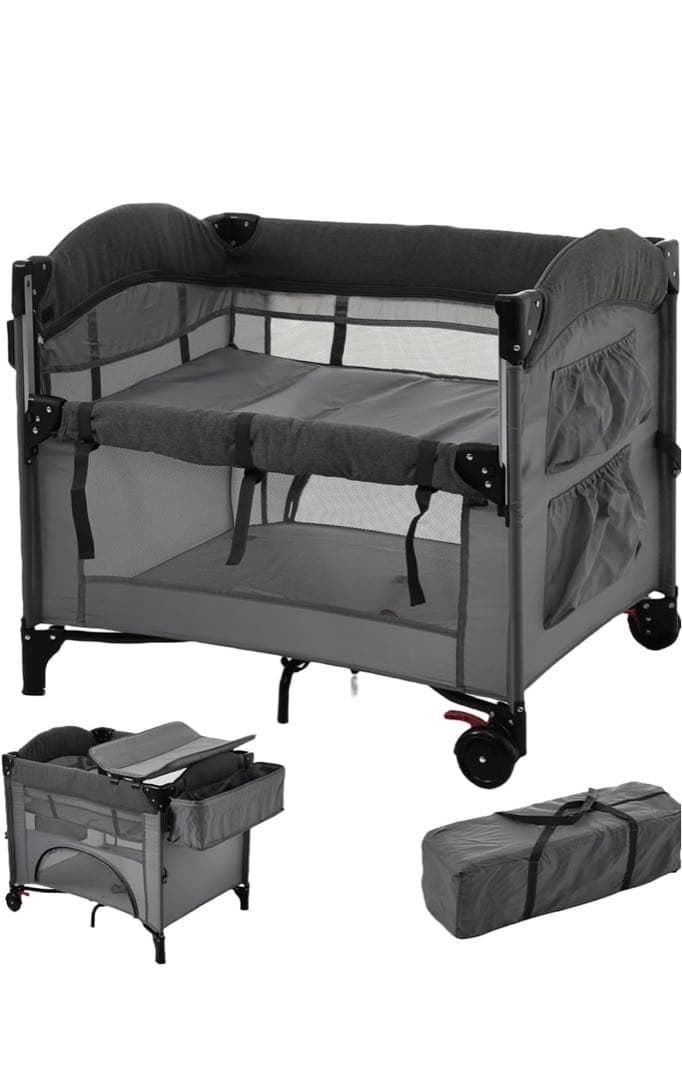 『美品』折りたたみ　ベビーベッド　ベビーサークル