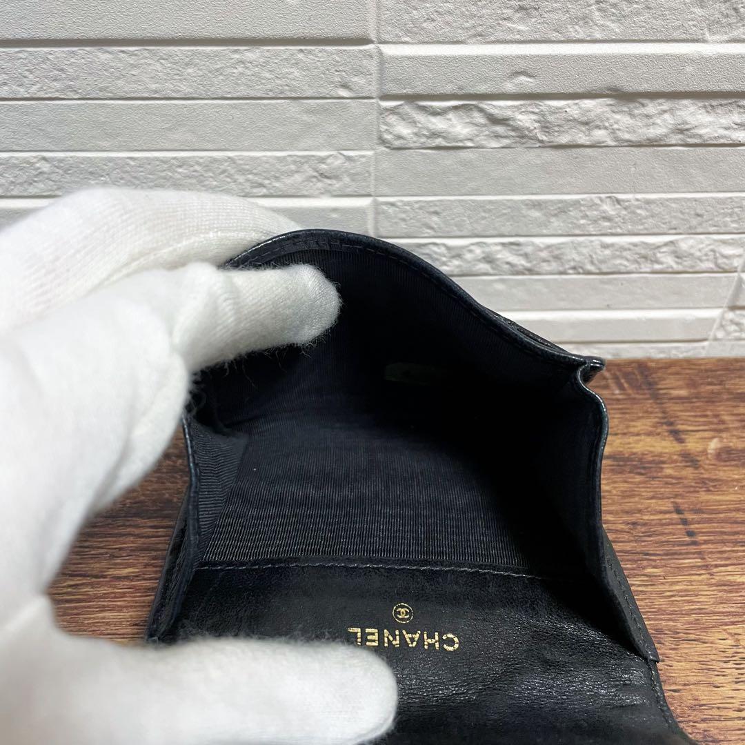 シャネル マトラッセ ラムスキン ミニココマーク ケース ブラック