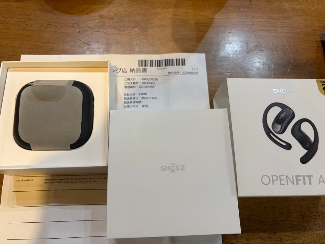 SHOKZ OPENFIT AIR ブラック　付属品完備　保証残有