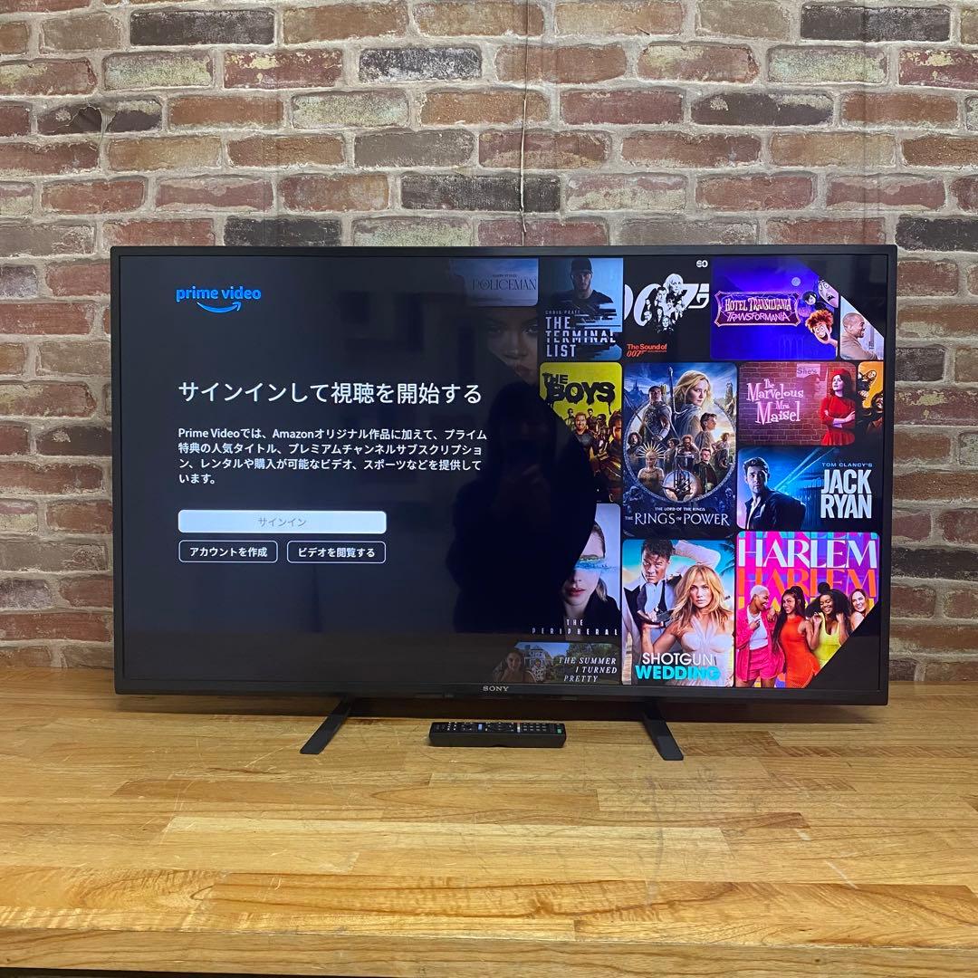 SONY 43V型 4K チューナーレス 液晶テレビ BRAVIA 動画アプリ○