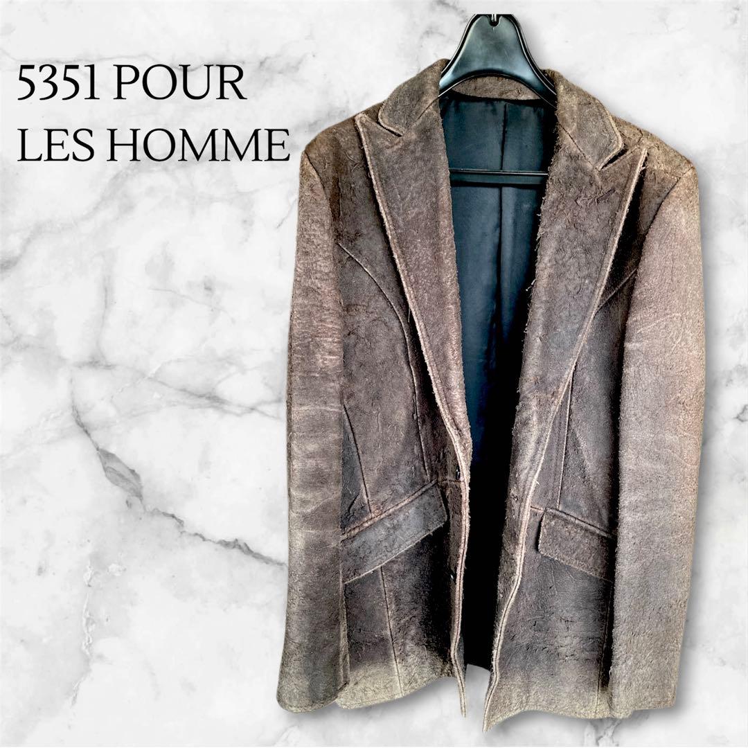 ★美品★ 5351 POUR LES HOMMES テーラードジャケット 牛革
