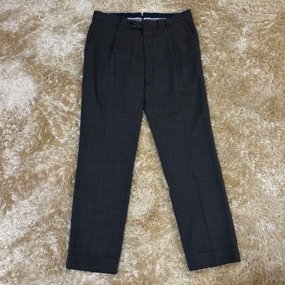 PT TORINO ワンプリーツストレッチサマーウールスラックス 44