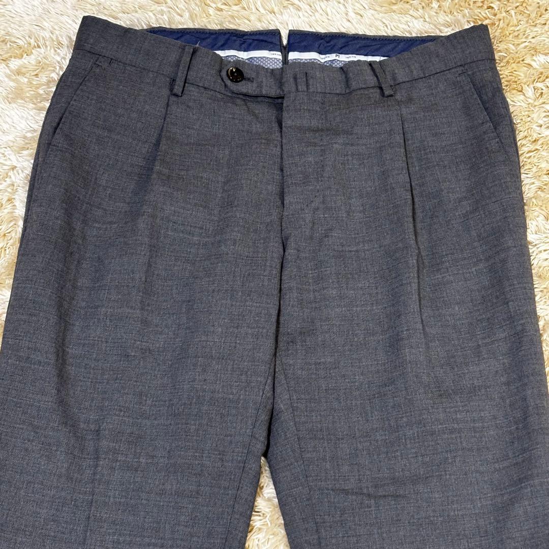 PT TORINO ワンプリーツストレッチサマーウールスラックス 44