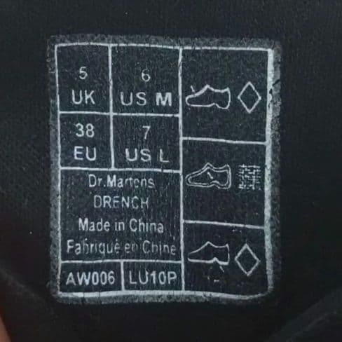 極美品 Dr.Martens ドクターマーチン　レインブーツ　ブラック編み上げ