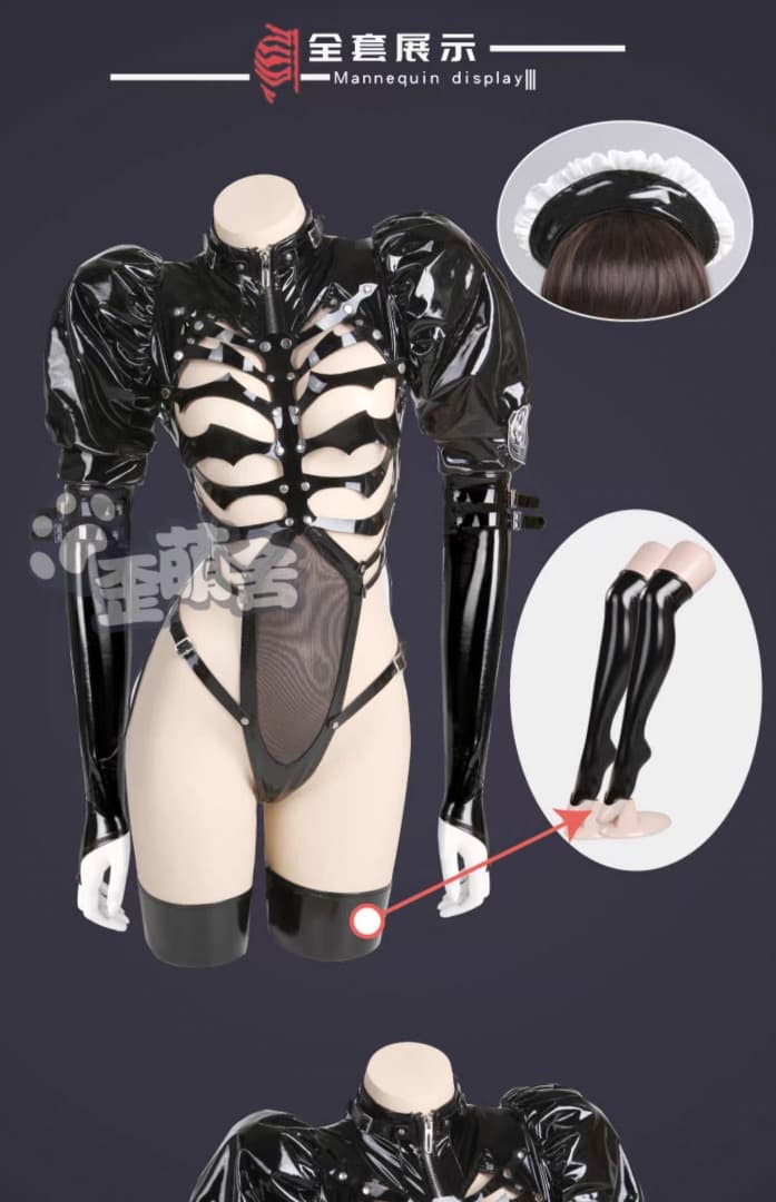 【実物写真あり】ブラック骨格デザイン歪萌舍 コスプレ衣装 Mサイズ