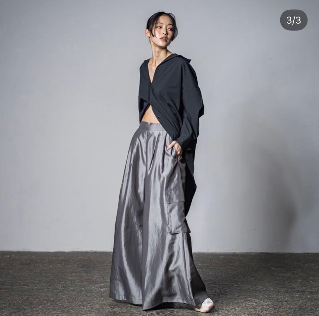 lig. リグドット　　wide cargo pants グレー