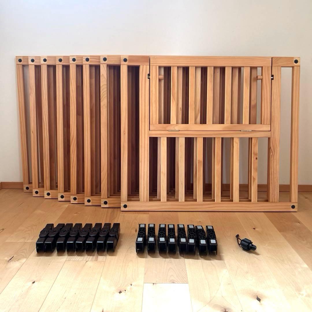 な*5様 日本育児 ベビーサークル 折り畳み木製サークル123 8枚セット　ナチ