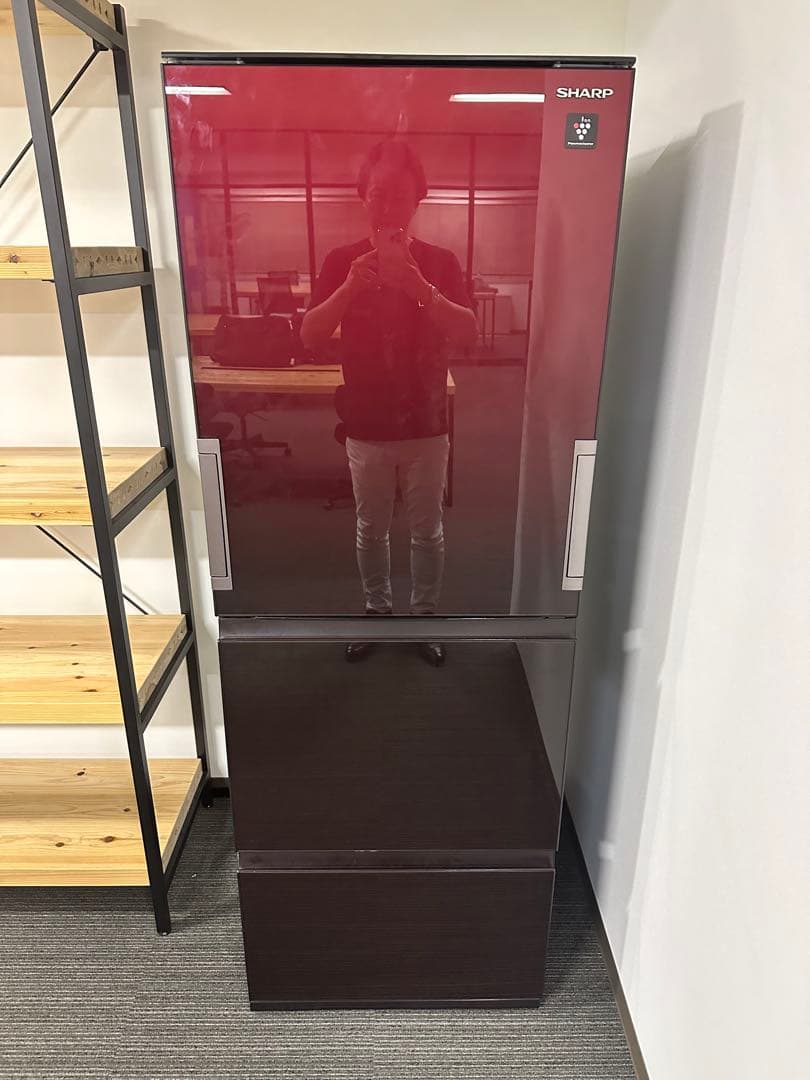 【美品】シャープ 冷蔵庫 SJ-GW35H-R 両開き2022年製