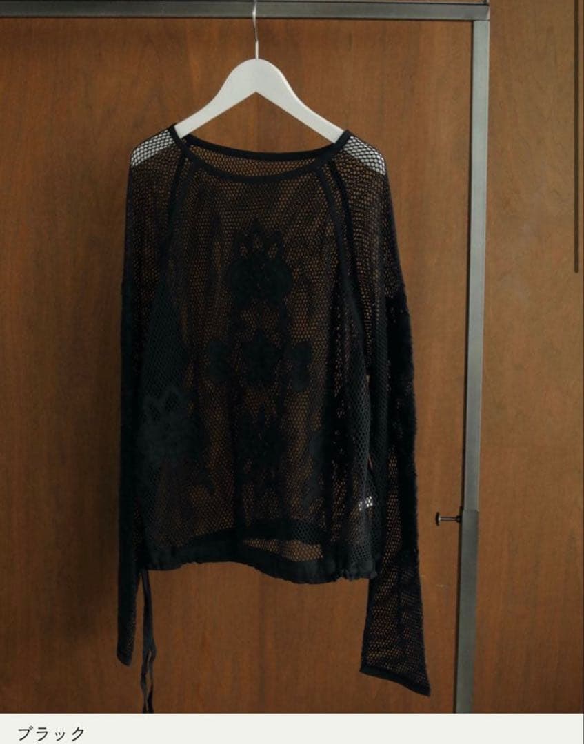【新品】anuke Embroidery Mesh Tops ブラック