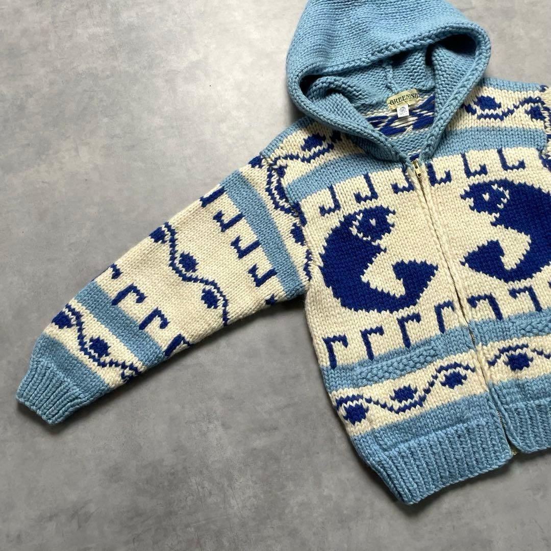 90s wool cowichan sweater “hoodie type”