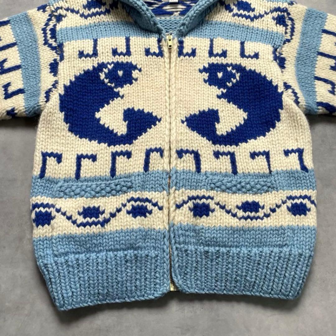 90s wool cowichan sweater “hoodie type”