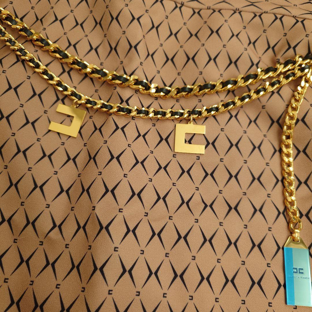 エリザベッタフランキ　2025年 ロゴチェーン　ミニスカート　38 超美品