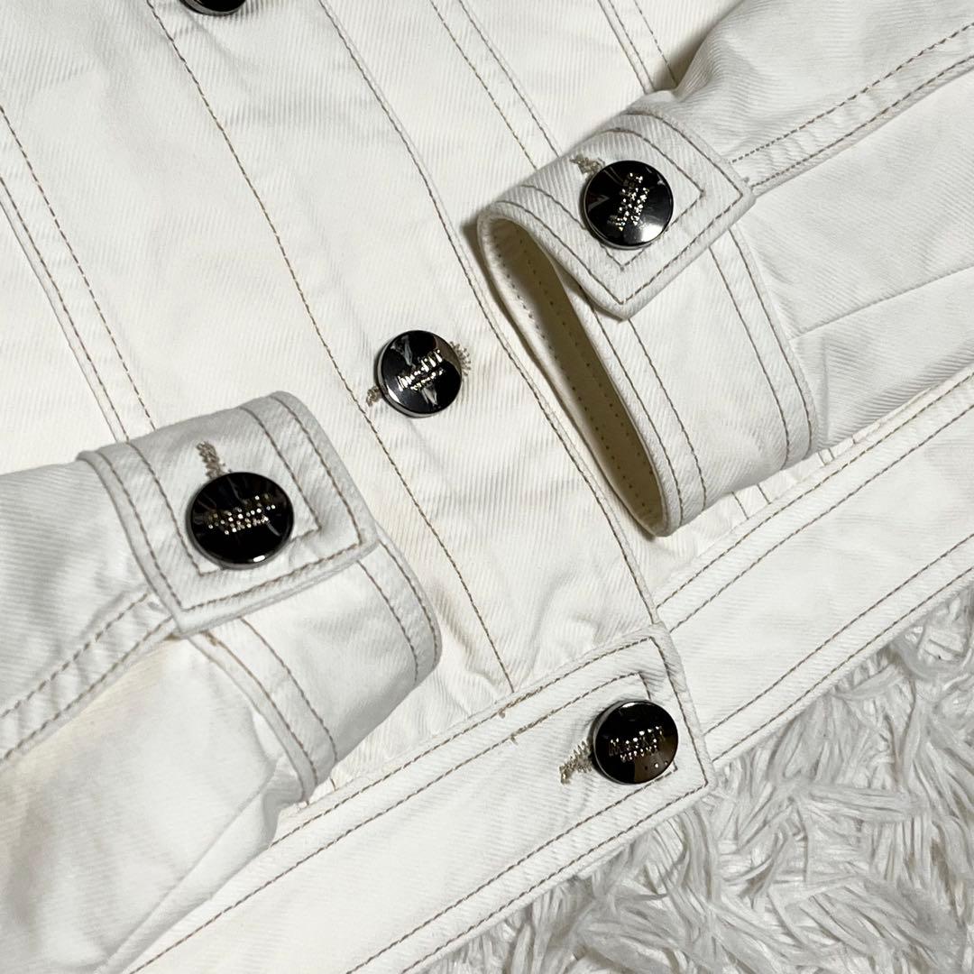 kittyママ　　　　ジャケット　ホワイトデニム　ビジュー　花柄　白