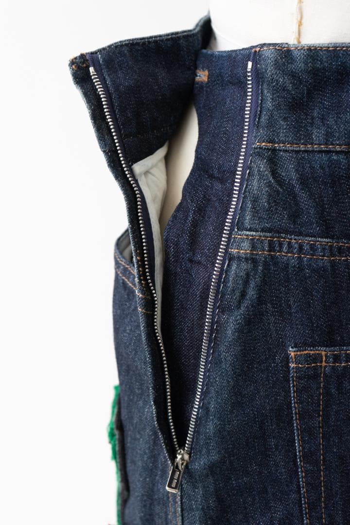 miu miu ミュウミュウ 装飾デニムスカート