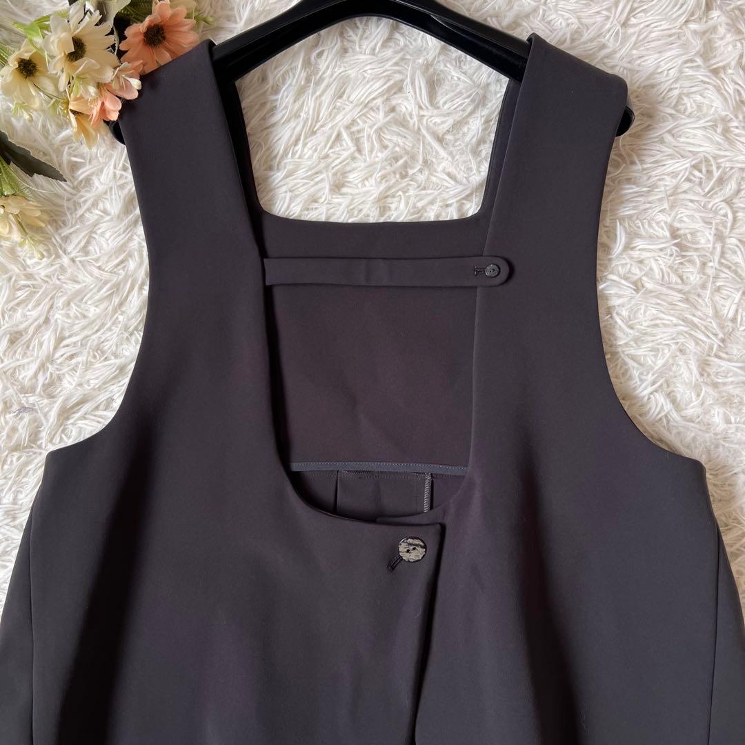 ENFOLD エンフォルド PLEATS TWO-WAY VEST グレー