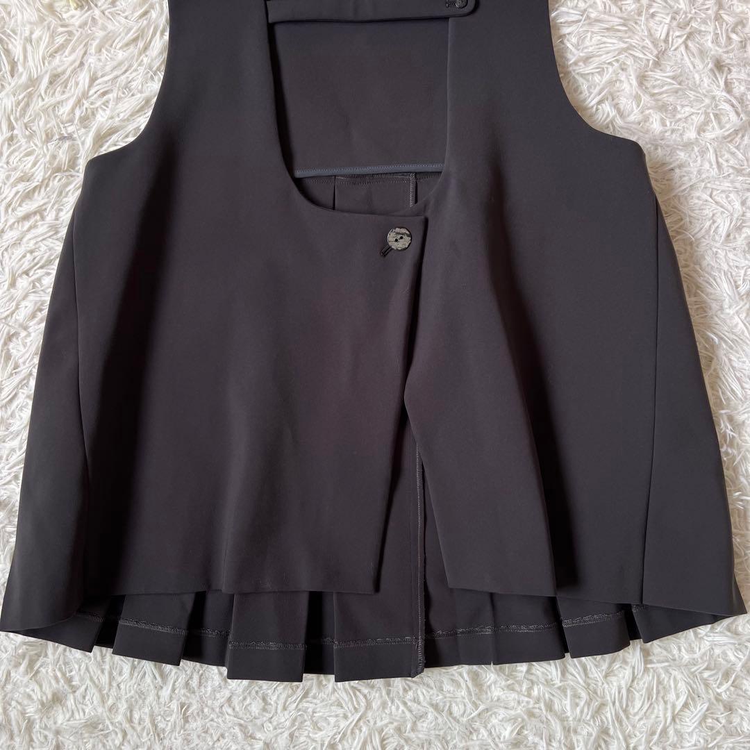 ENFOLD エンフォルド PLEATS TWO-WAY VEST グレー