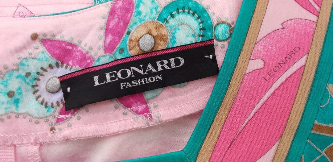 LEONARD フラワープリント 五分袖チュニック