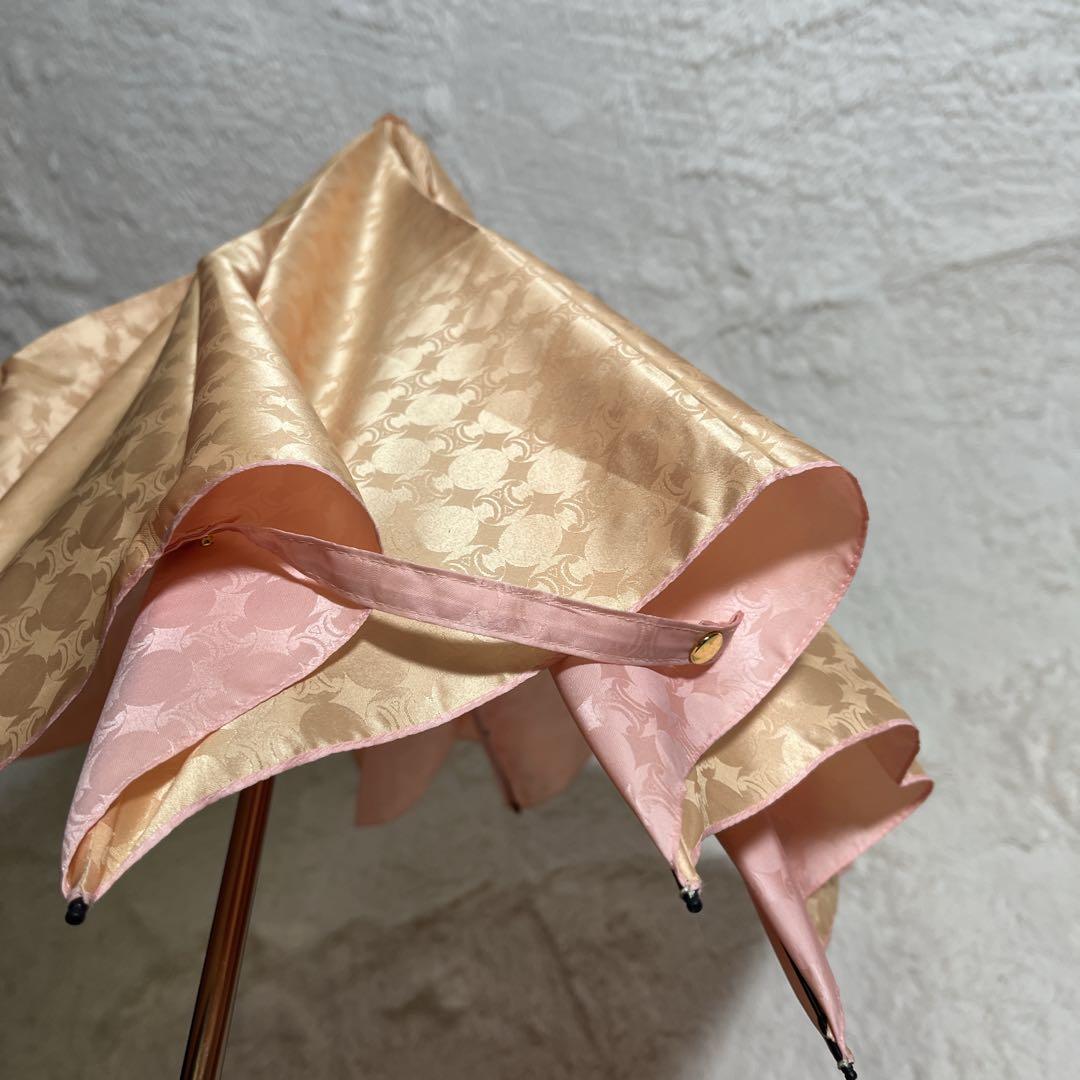 未使用品 CELINE セリーヌ 折り畳み傘 ベビーピンクカラー マカダム柄