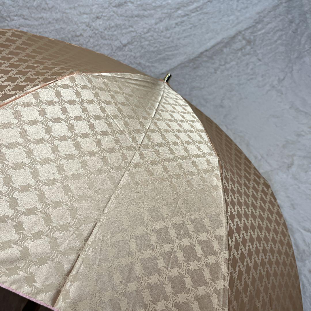 未使用品 CELINE セリーヌ 折り畳み傘 ベビーピンクカラー マカダム柄